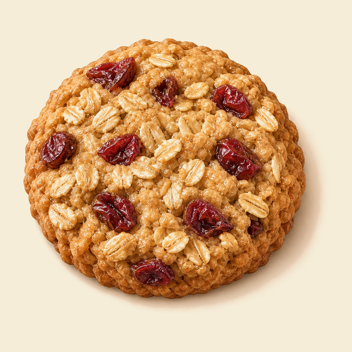 An oat cookie studded with dried cranberries